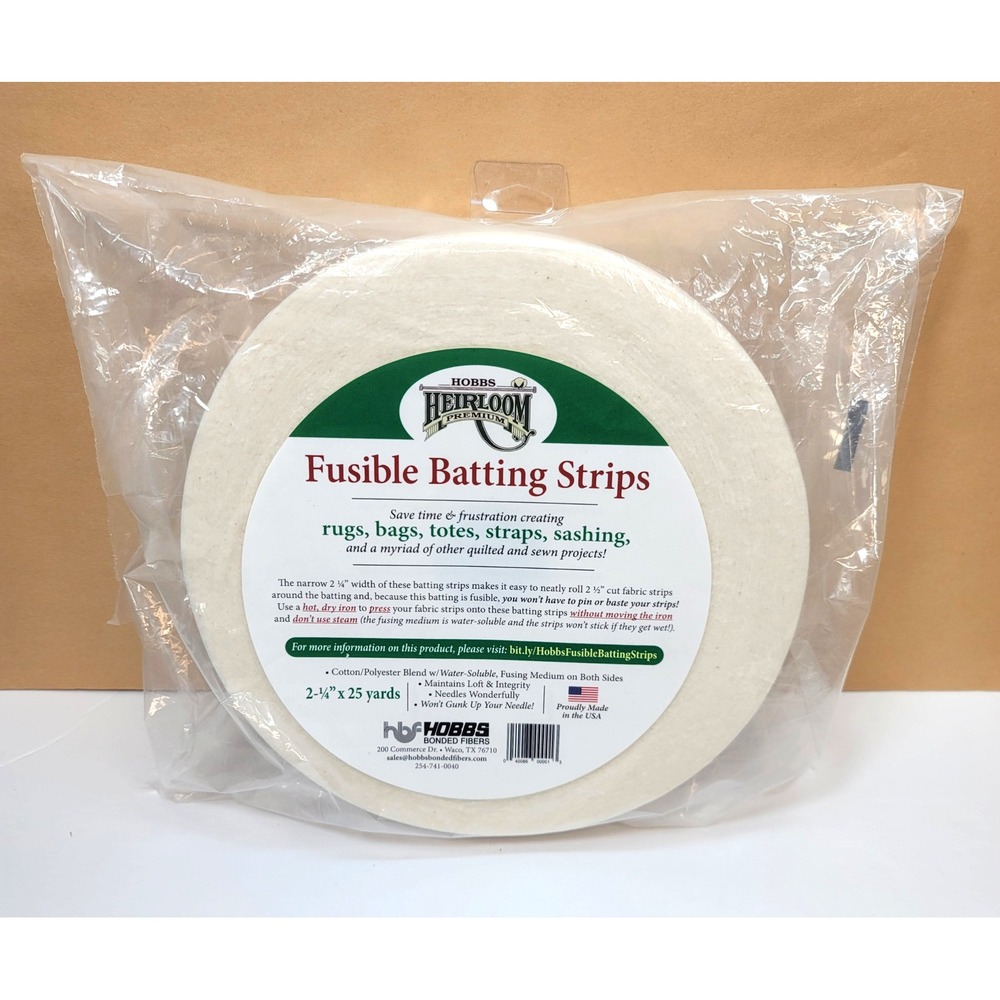 Hobbs Heirloom Premium Fusible Batting Strips 2.25 Inch x 25 Yards Cotton Poly